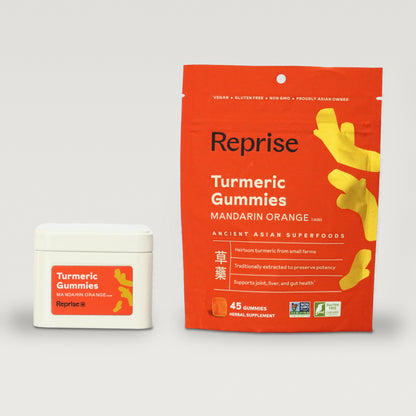 Turmeric Gummies 45-count pouch with storage tin
